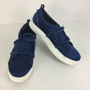 Y2K Sam Edelman Levine Shoes Women's Size 7 Blue Satin Fringe Sneakers